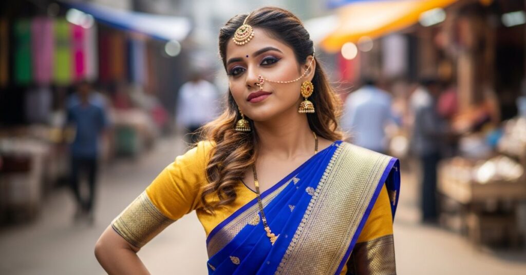 Beautiful Nauvari Saree Caption for Instagram in Marathi